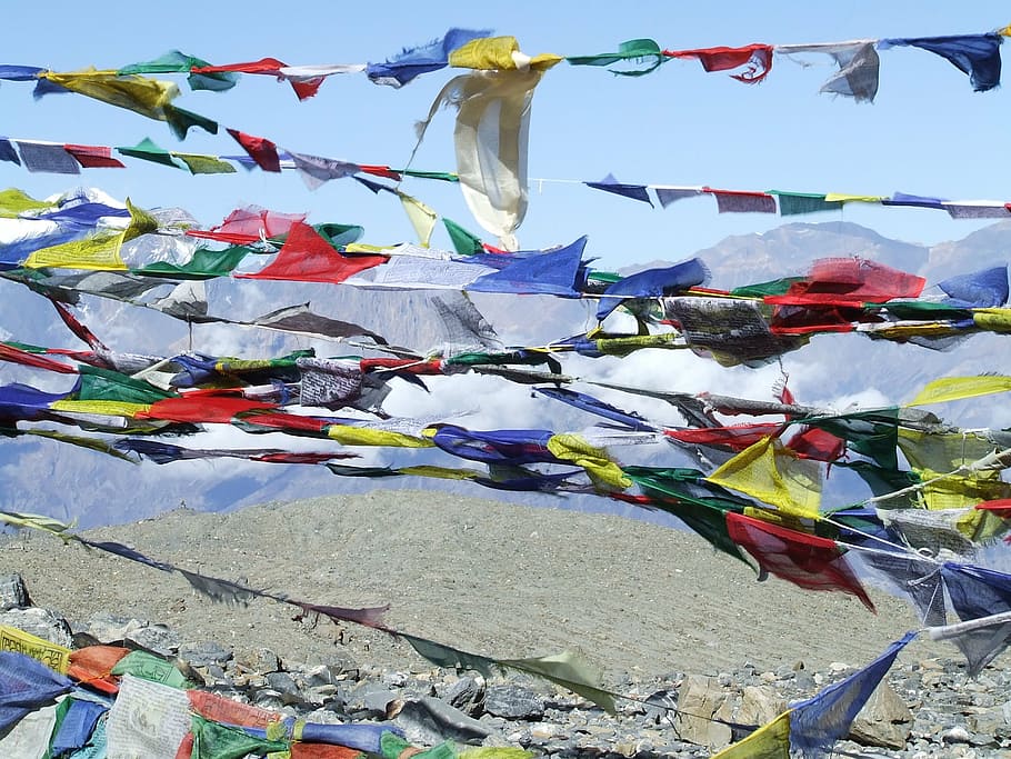prayer flags, himalayan, nepal, tibetan Culture, asia, kathmandu, HD wallpaper