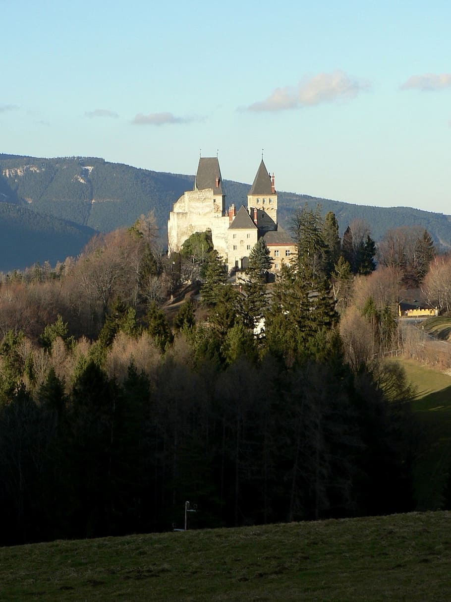 Wartenstein, Castle, Austria, Mountains, royal, forest, country HD wallpaper