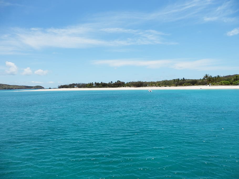 clear, blue, water, island, summer, sunny, beach, coast, sand HD wallpaper