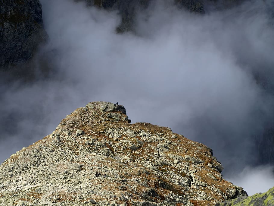 rock, mountain, cloud, tatry, nature, the height of the, cliff HD wallpaper