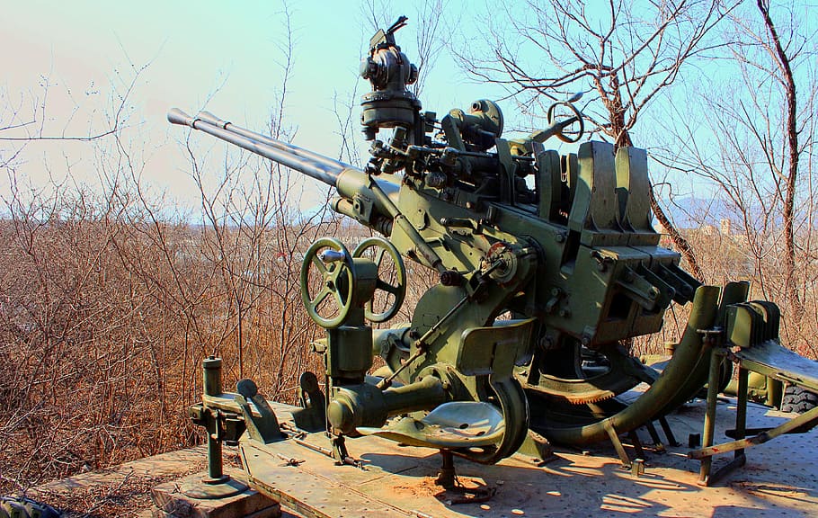 Howitzer, Antiaircraft Gun, wepon, weapon, war, military, day HD wallpaper