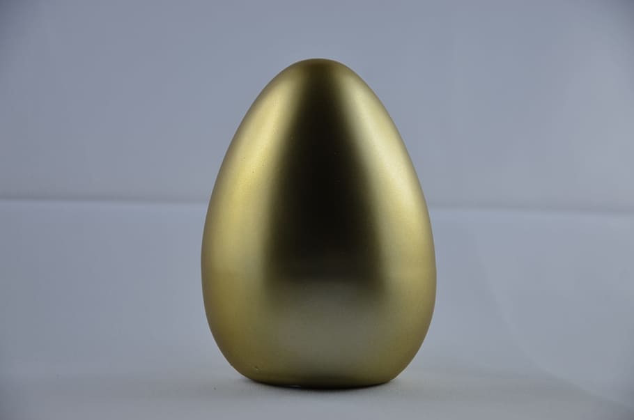 Egg, Gold, Easter, Shiny, Ceramic, decoration, single Object HD wallpaper