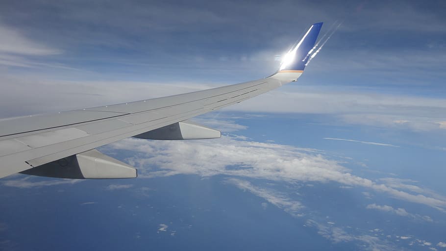 wings, aircraft, clouds, airplane, air Vehicle, commercial Airplane HD wallpaper