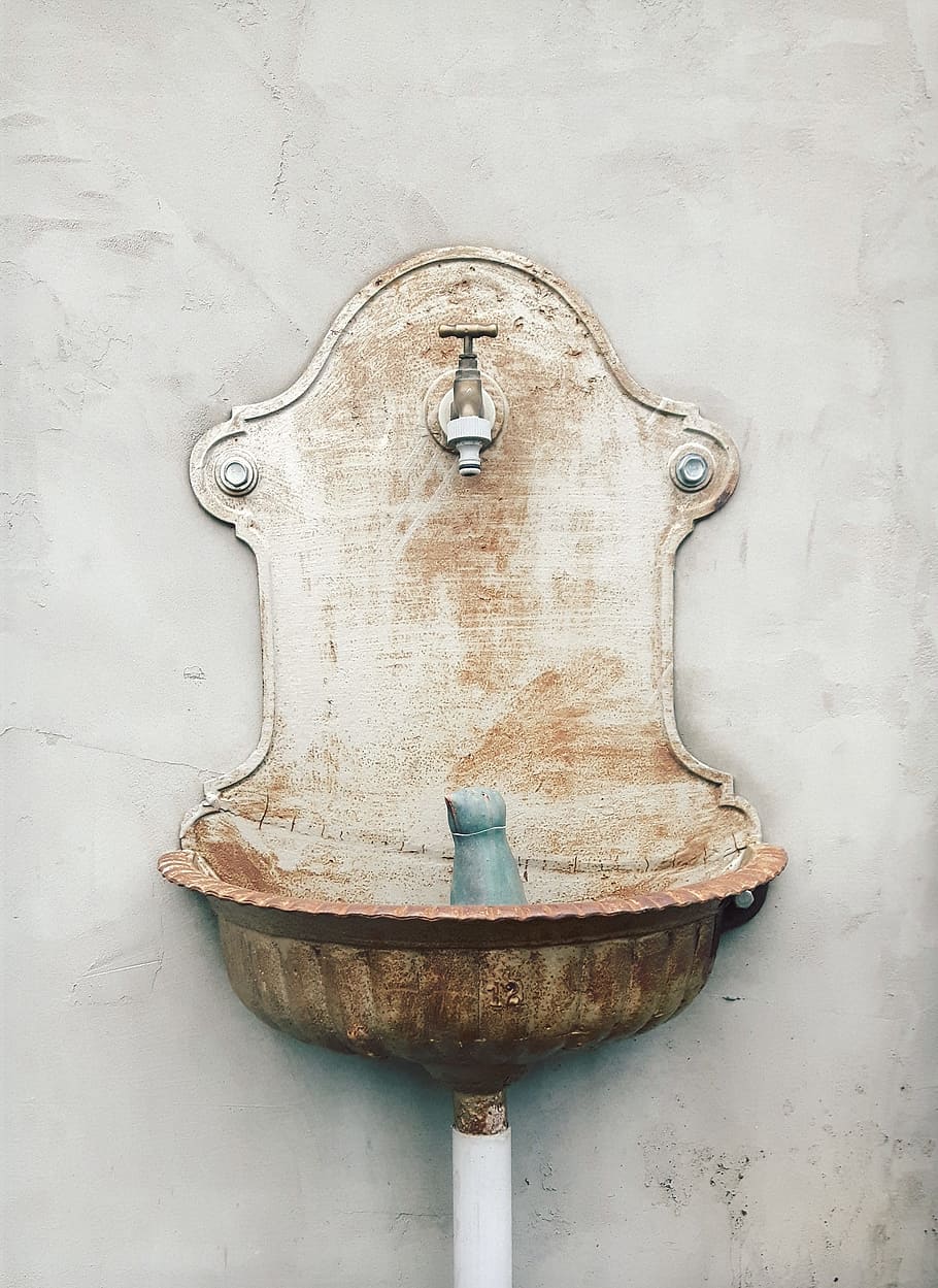 Faucet, Sink, Lake Dusia, Wall, Rural, village, monument, old building HD wallpaper
