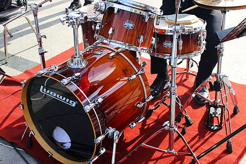 brown Ludwig drums set, Drum Kit, Music, Instrument, Rock, drummer HD wallpaper