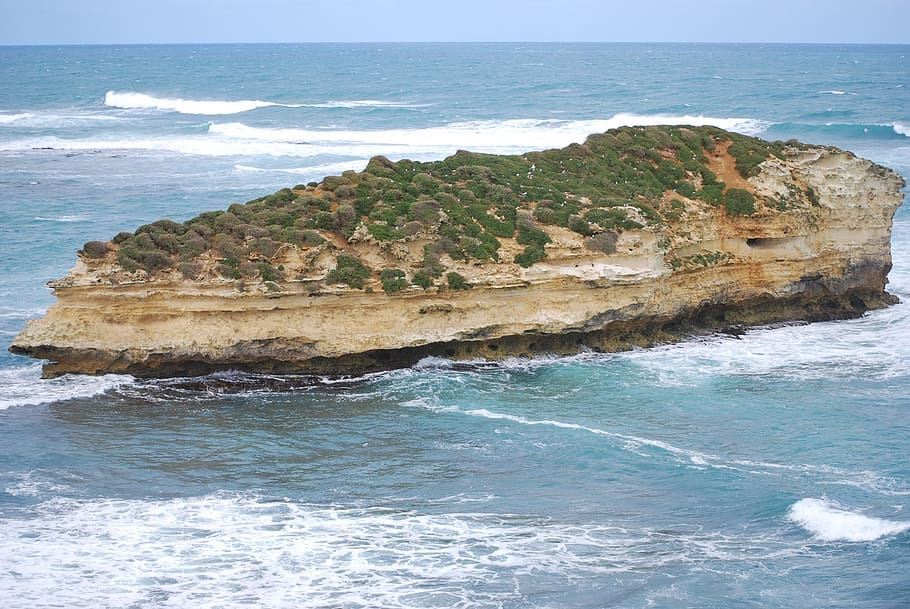 island, ocean, waves, sea, seascape, tourism, great ocean road HD wallpaper