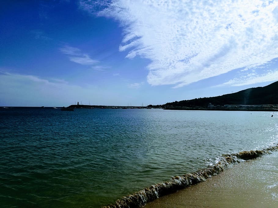 ocean, mar, sky, beach, sand, water, tranquility, beauty in nature HD wallpaper