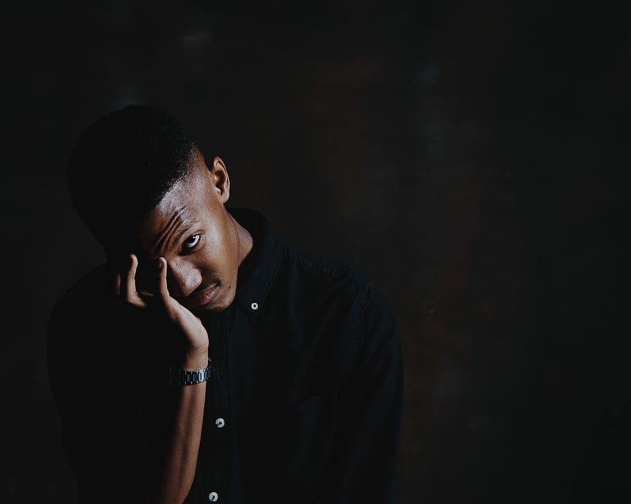 untitled, man, dark, night, portrait, face, one person, emotion HD wallpaper