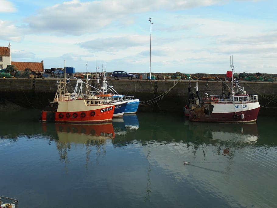 boat, harbour, water, harbor, ship, port, bay, fishing, vessel HD wallpaper