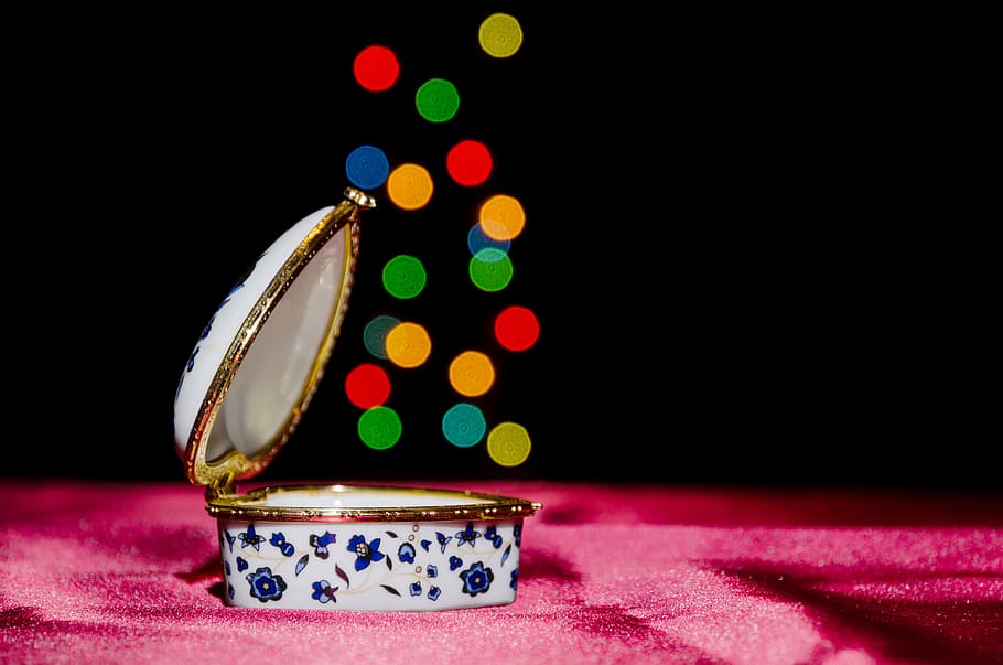 colored, dots, bokeh, background, birthday, box, celebrated HD wallpaper