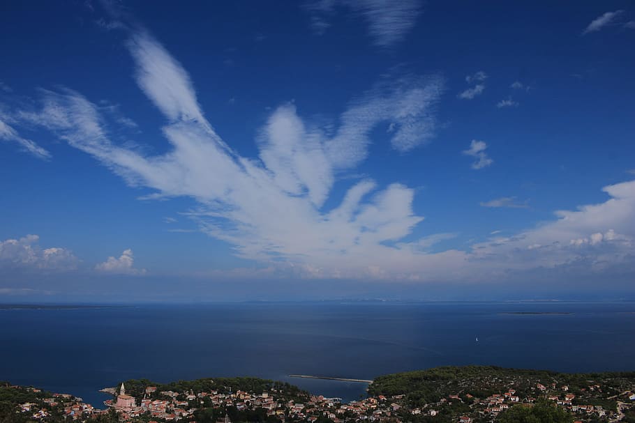 clouds, sky, blue, clouds form, sunny, nature, spotlight, cumulus clouds HD wallpaper