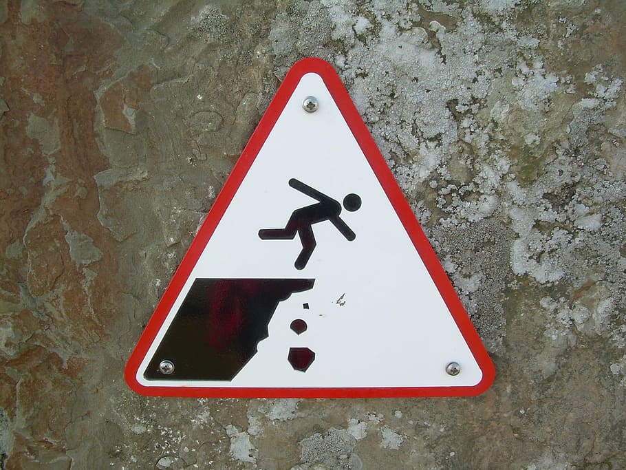 shield, crash, caution, abyss, pictogram, risk, red, communication HD wallpaper