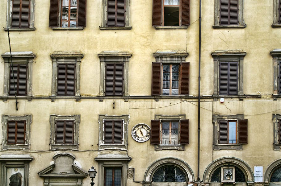facade, bowever, view, window, house, building, italy, old masonry HD wallpaper