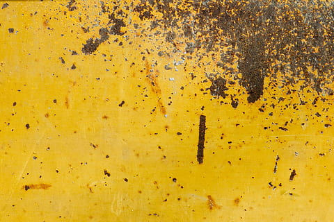 brown dirt in yellow surface, wall, abstract, rusty, steel HD wallpaper