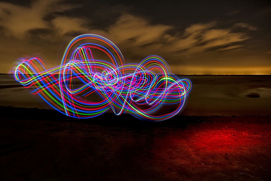 Light painting abstract image, various, night, multi Colored HD wallpaper