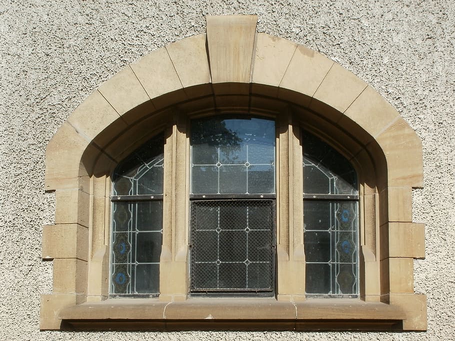 church, protestant, hockenheim, window, building, religion, HD wallpaper
