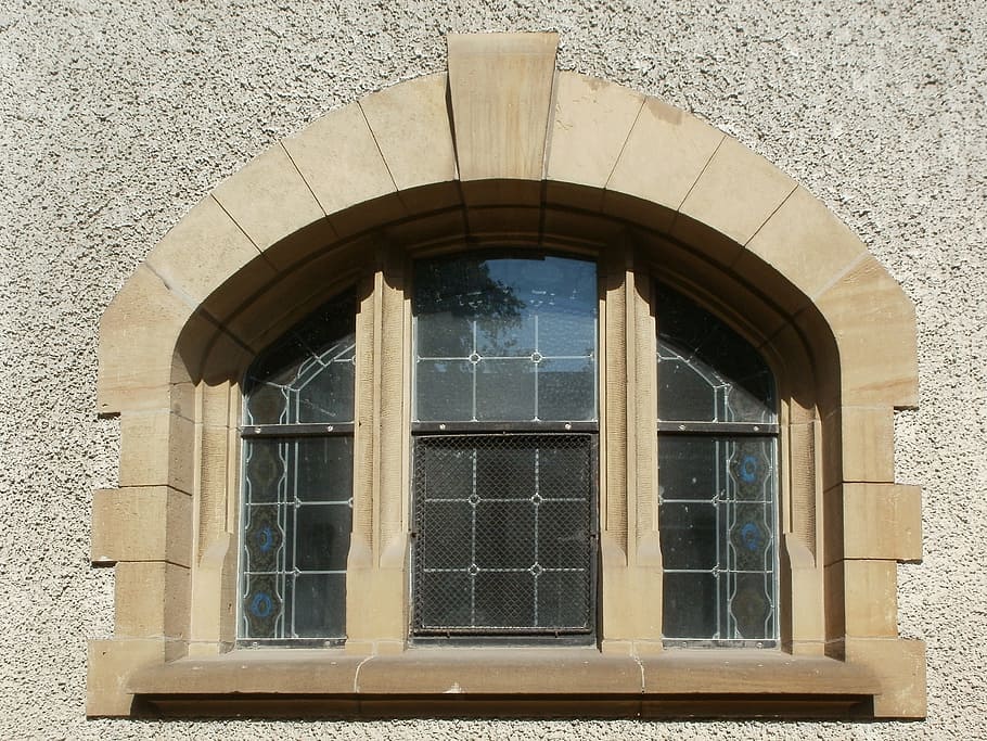 church, protestant, hockenheim, window, building, religion HD wallpaper