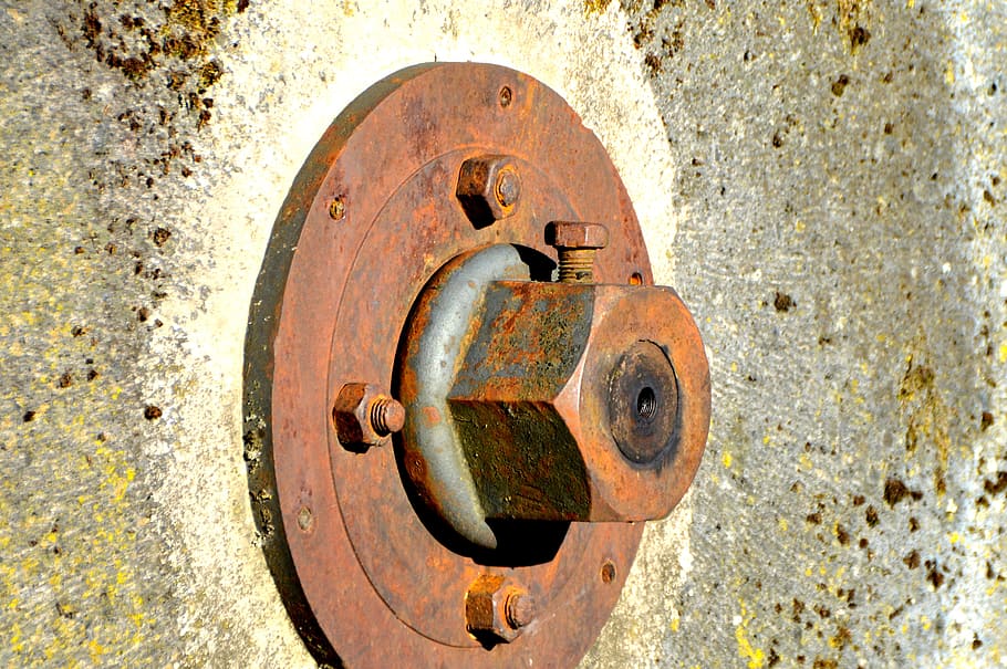Mill Wheel, Screw, Hexagon, Nut, Axis, hexagon nut, museum HD wallpaper