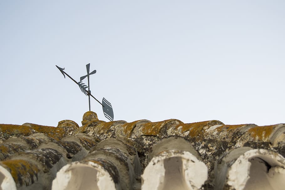 Veleta, Roof, Wind, sky, direction of the wind, wind vane, architecture HD wallpaper