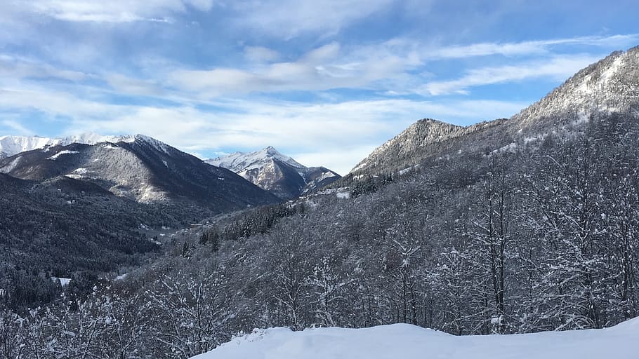 snow, mountain, panoramic, nature, overview, landscape, snow-capped mountains HD wallpaper