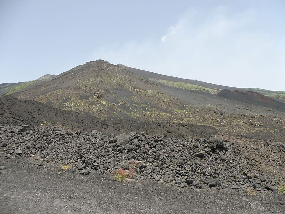 etna, sicily, landscape, volcano, mountain, sky, environment HD wallpaper