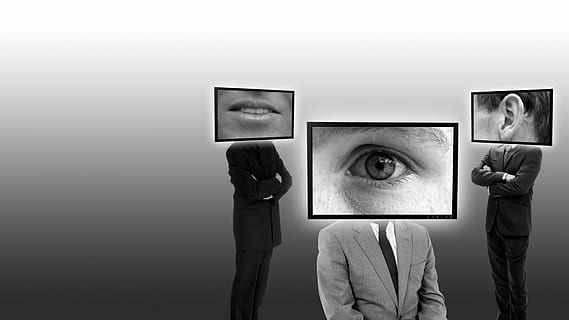 grayscale photo of three person with parts of face screen, desktop background HD wallpaper