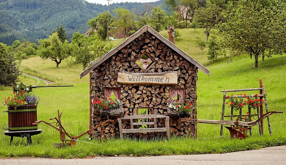 brown wooden house, home, building, vacation, architecture HD wallpaper
