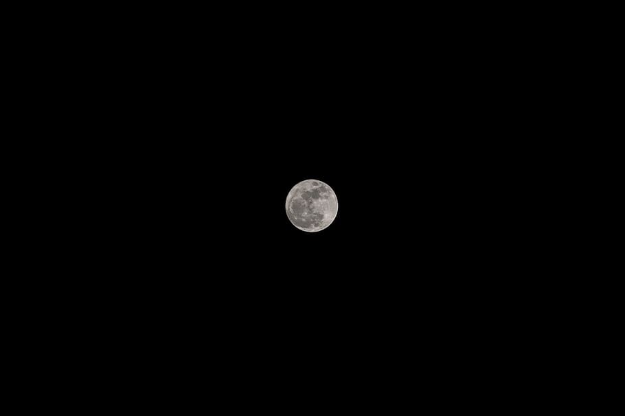 moon, black, night, sky, dark, moonlight, full, space, halloween HD wallpaper