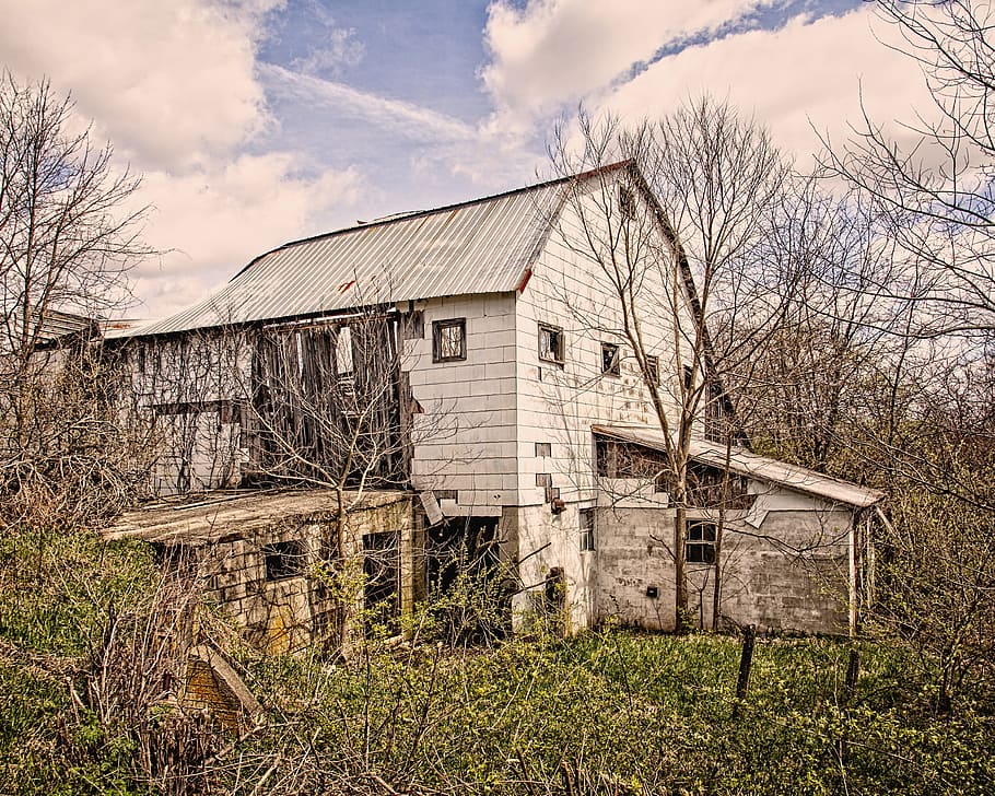 barn, old, ohio, rural, country, champaign county, digital art HD wallpaper