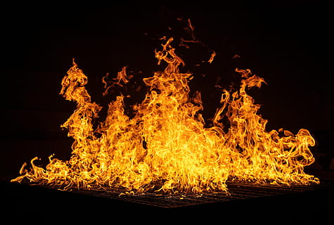 bonfire, flame digital wallpaper, hot, burn, warm, dark, contrast HD wallpaper