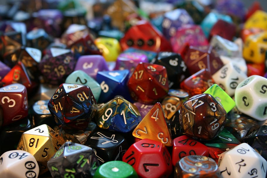 assorted dice lot, cube, play, role playing game, craps, colorful, HD wallpaper