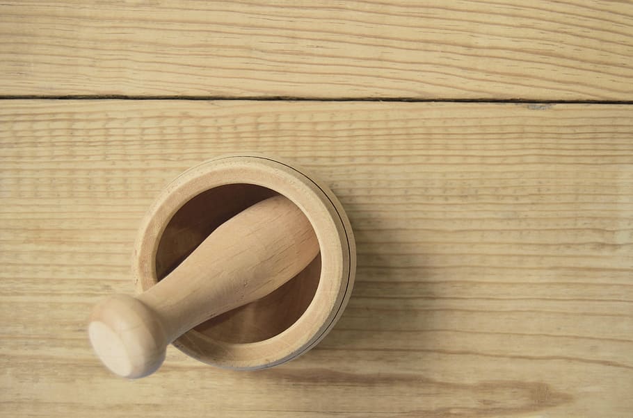 Mortar, Wood, Kitchen Utensil, Grind, cook, mix, tool, container HD wallpaper