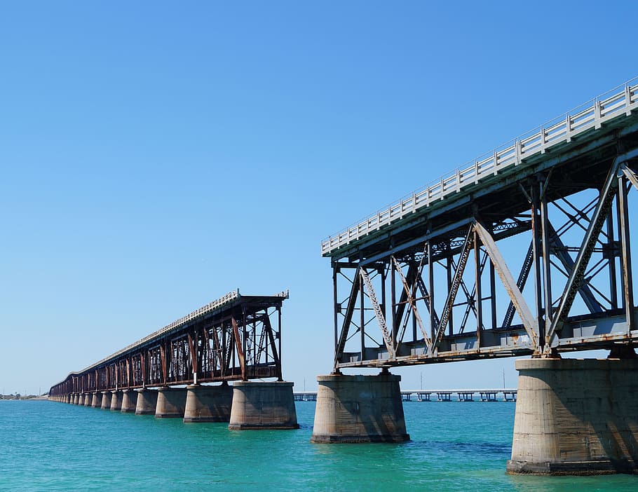 Railway Bridge, Old, Broken, bridge - Man Made Structure, sea HD wallpaper