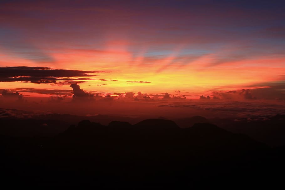 sunset, dawn, twilight, sky, orange color, beauty in nature HD wallpaper
