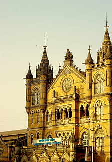 cst, train station, building, mumbai, india, building exterior HD wallpaper