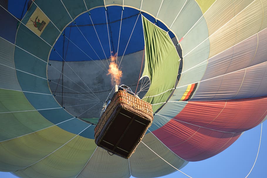 flight, balloon, flame, hot air, the recycle bin, multi colored HD wallpaper