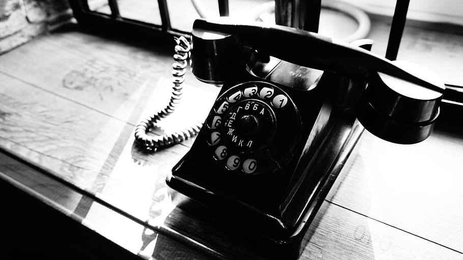 phone, bw, retro, telephone, technology, communication, connection HD wallpaper