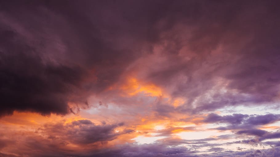 dimmed cloudy sky, clouds, nature, wild, wander, wanderlust HD wallpaper