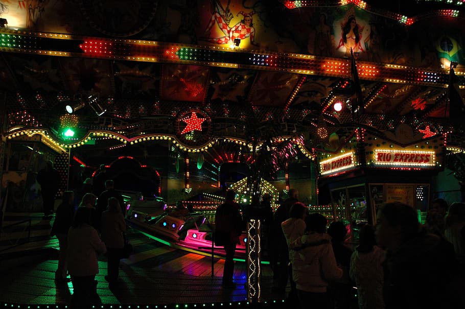 funfair, party, light, lighting, party lights, entertainment HD wallpaper