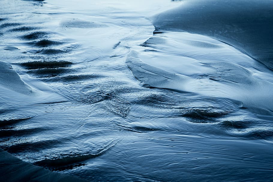 low-angle photography of flowing water, body of water, beach HD wallpaper