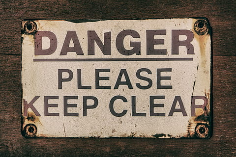 Close up shot of an old danger sign, image captured with a Canon 5D in Kent, England HD wallpaper