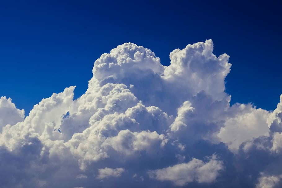 white clouds, cumulus, sky, blue, nature, cloudscape, atmosphere HD wallpaper