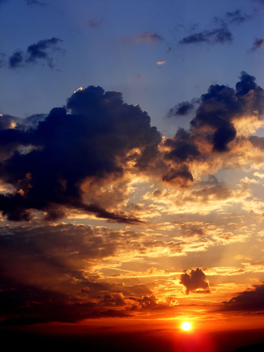 sunset, sky, cloud, twilight, red, cloud - sky, beauty in nature HD wallpaper