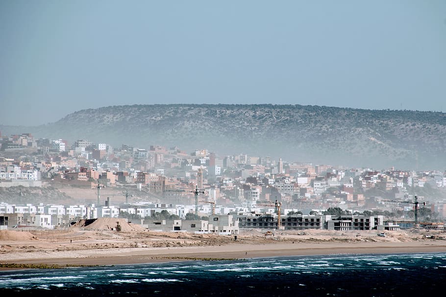 Morocco, Beach, Building, Coast, atlantic, mood, sea, water HD wallpaper