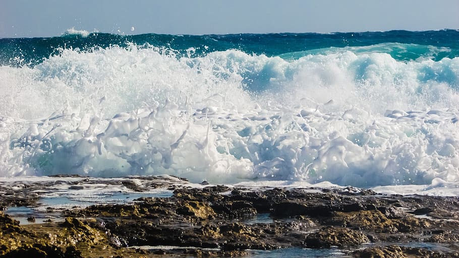 Wave, Bubbles, Foam, Spray, Energy, water, splash, liquid, sea HD wallpaper