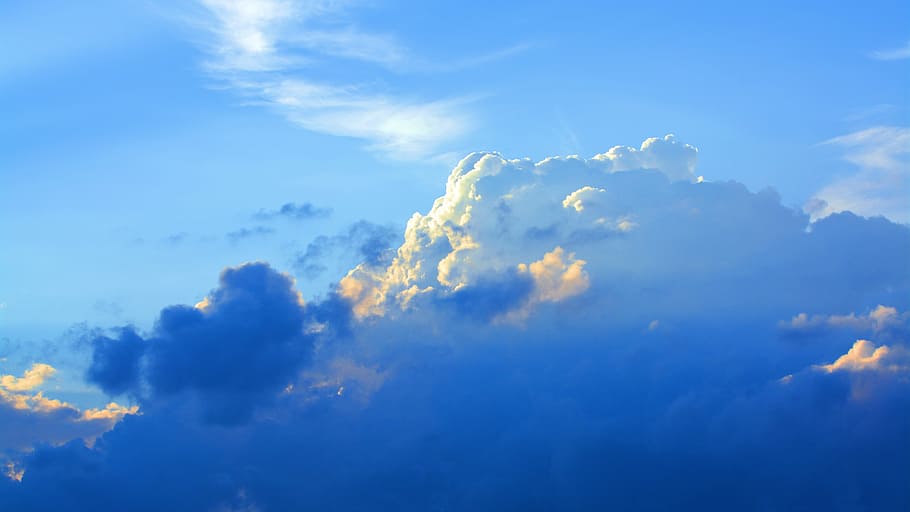 Sky, Dark Clouds, blue, clouds form, covered sky, evening sky HD wallpaper