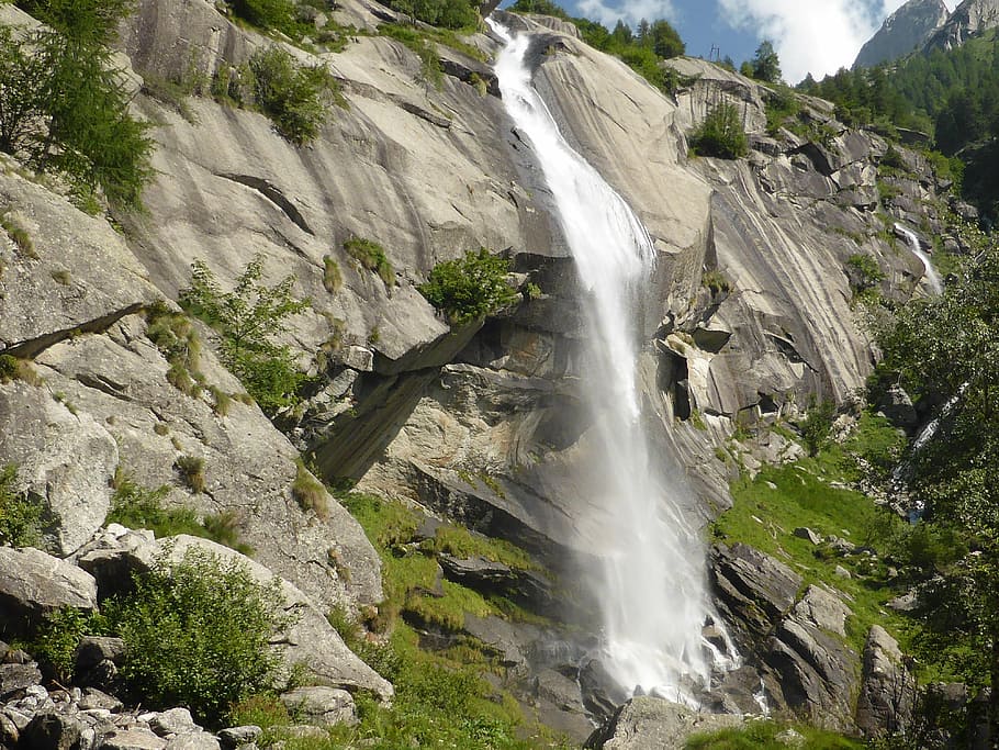 rocks, waterfall, wall, scenics - nature, beauty in nature HD wallpaper