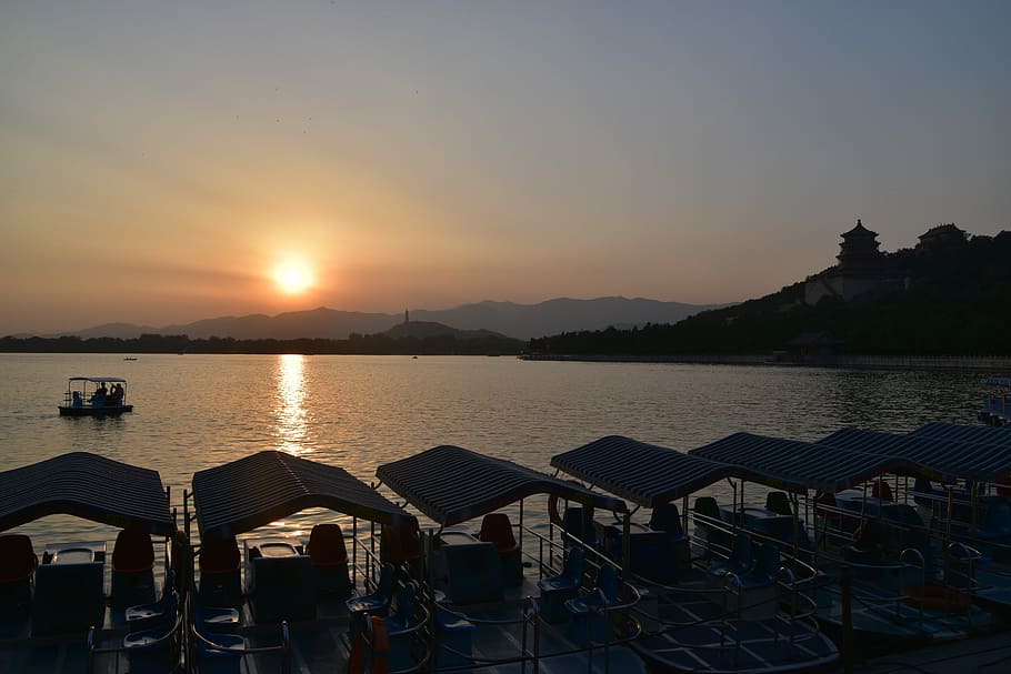 water, sunset, dawn, dusk, sea, landscape, sky, scenics - nature HD wallpaper