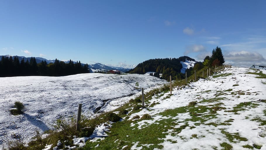 allgäu, winter blast, snow, mountains, panorama, alpe, switzerland säntis, HD wallpaper