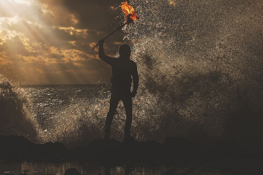 fire, dance, people, beach, sand, dark, night, happy, shadow HD wallpaper